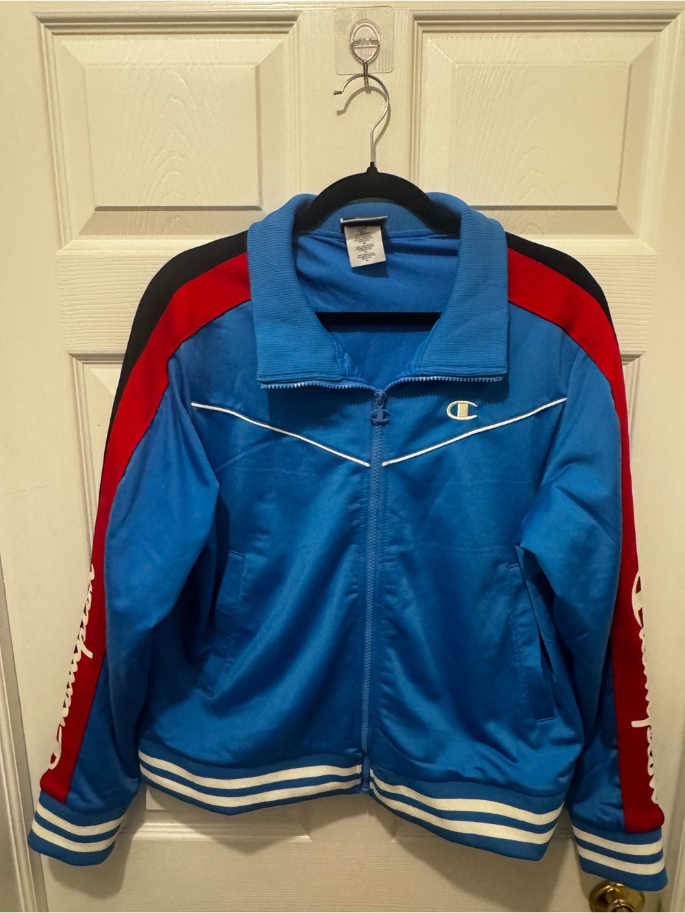 Champion ladies vintage Blue Red Track Jacket size 2XL